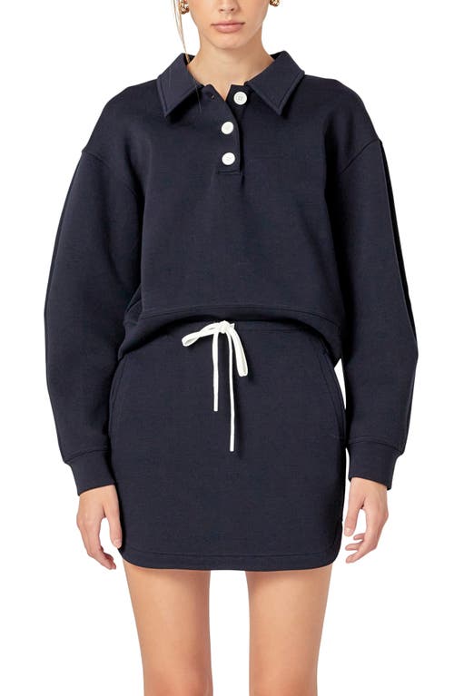 English Factory Scuba Polo Sweatshirt in Navy 