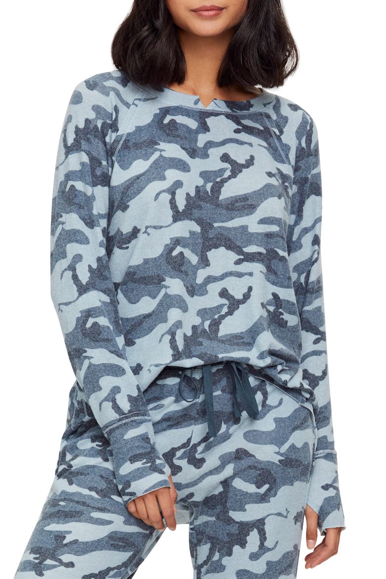 Kim Sierra Camo Print Tee, Main, color, BLUE MULTI