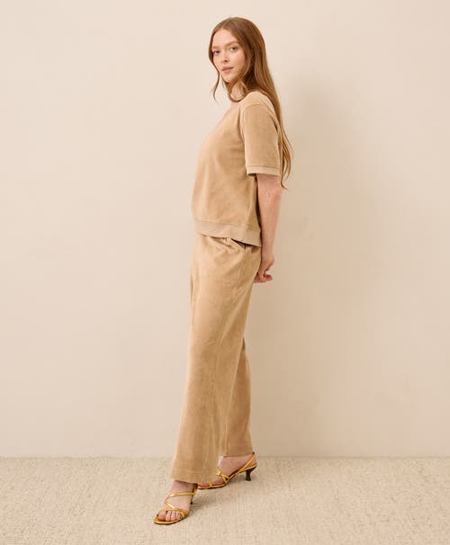 Pact Organic Cotton Pure Velour Wide Leg Pant In Brown