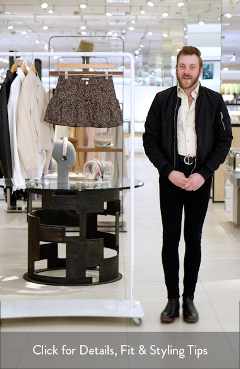 Leopard Print Denim Bubble Miniskirt, sales video thumbnail