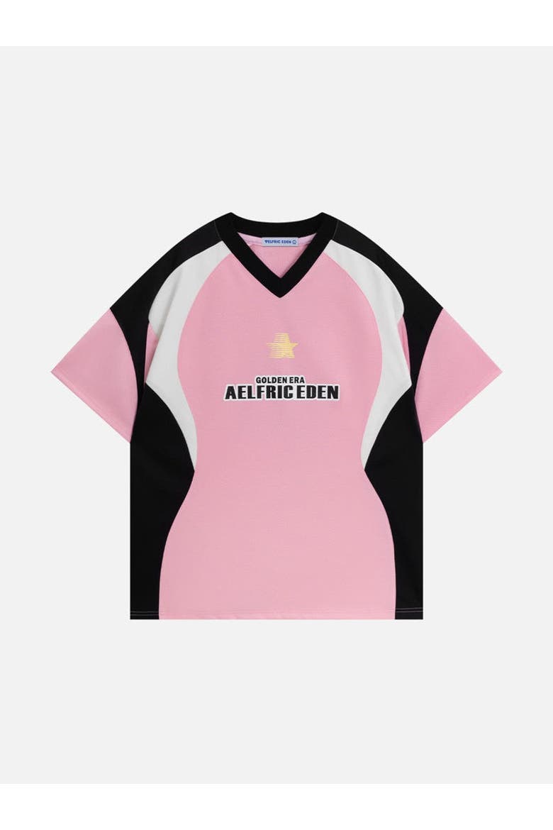 Color Blocking Raglan Sleeve Tee, Main, color, Pink