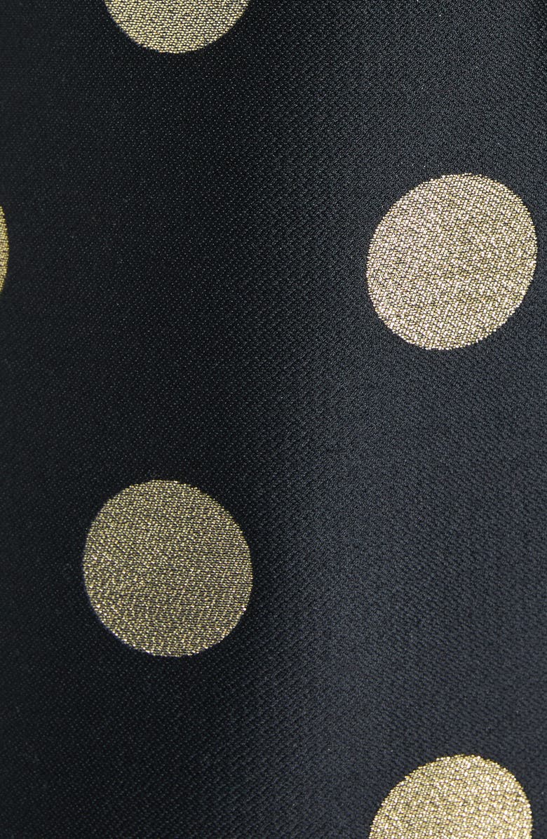 Valentino Garavani Polka Dot Ruffle Trim Long Sleeve Dress, Alternate, color, 