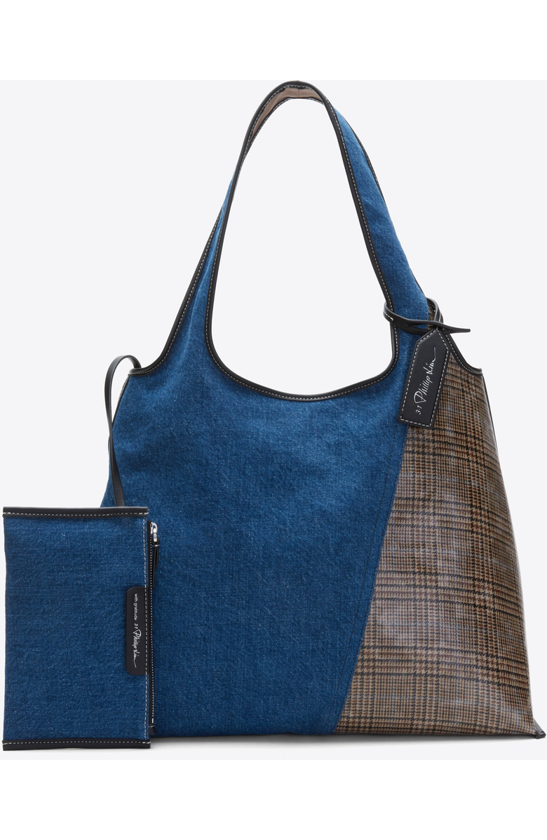 3.1 Phillip Lim Patchwork Denim Market Tote, Alternate, color, Indigo Multi