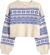 Treasure & Bond Kids' Fair Isle Boxy Crewneck Sweater