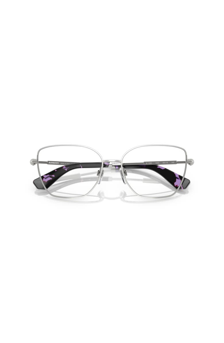 Burberry 54mm Cat Eye optical glasses, Alternate, color, Silver