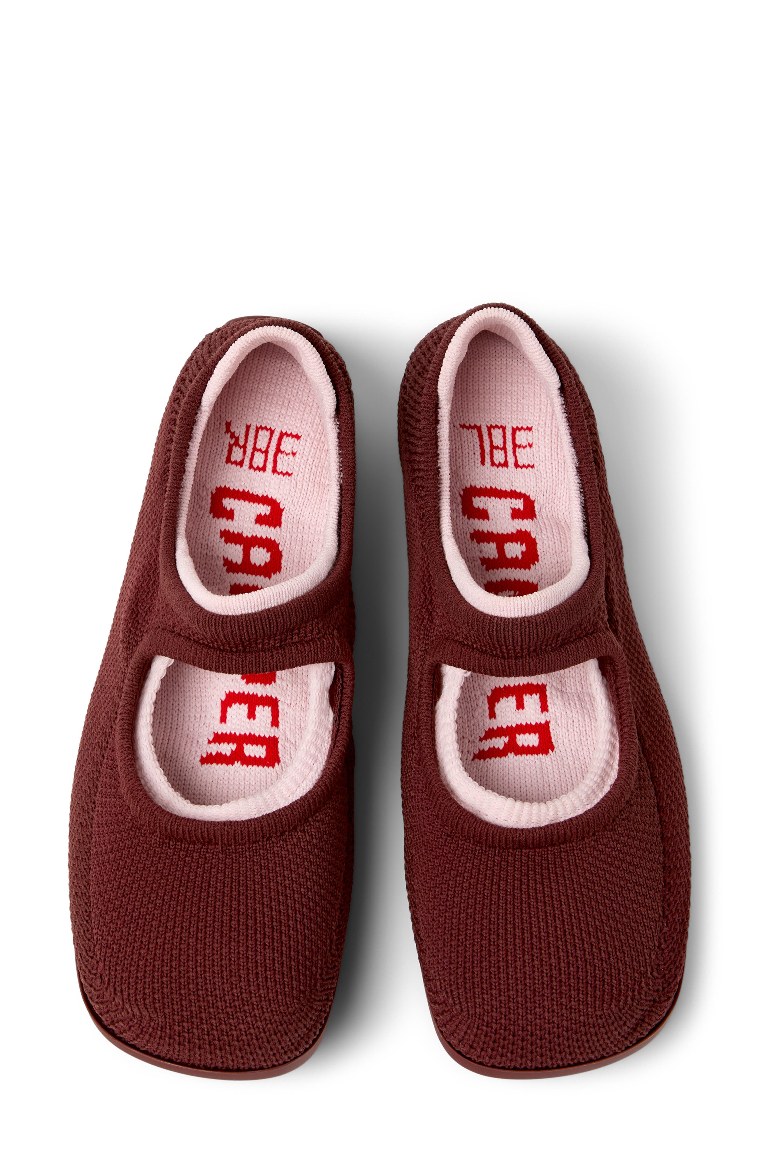 Camper Right Niko Mary Jane Flat, Alternate, color, Burgundy