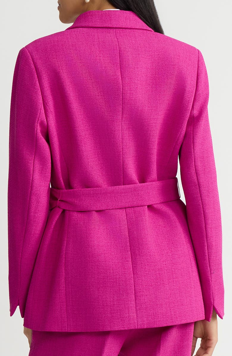 KASPER Two Button Blazer With Belted Waist, Alternate, color, Cosmo Pink