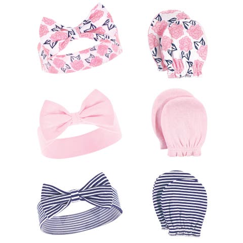 Cotton Headband and Scratch Mitten Set