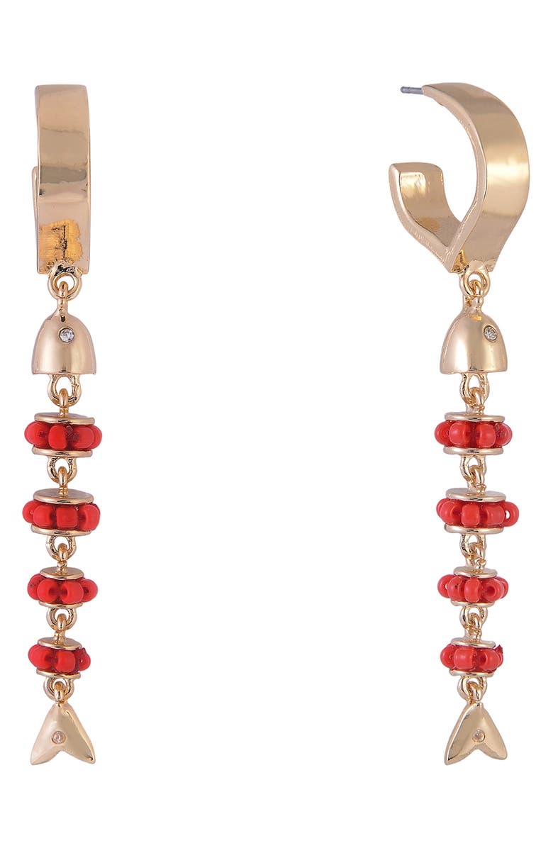 Rachel Roy Beaded Fish Drop Earrings, Alternate, color, Orange