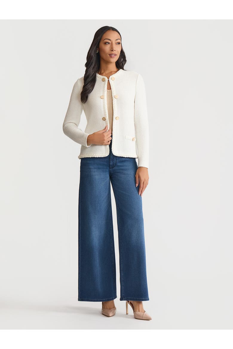 Relaxed Lightweight Soft Tweed Knit Jacket, Main, color, New Ivory