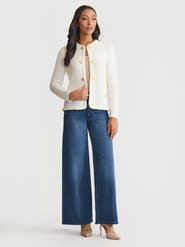 Misook Relaxed Lightweight Soft Tweed Knit Jacket