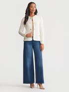 Misook Relaxed Lightweight Soft Tweed Knit Jacket