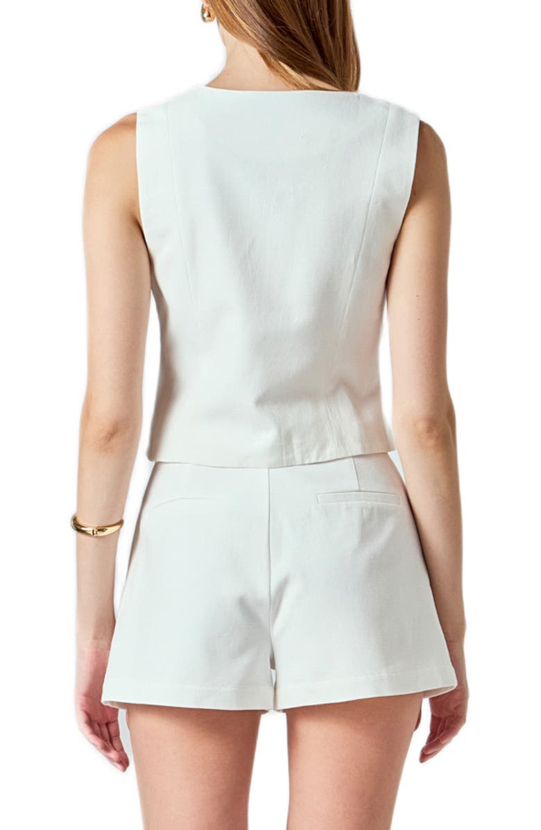 Endless Rose Linen & Cotton Vest, Alternate, color, Ivory