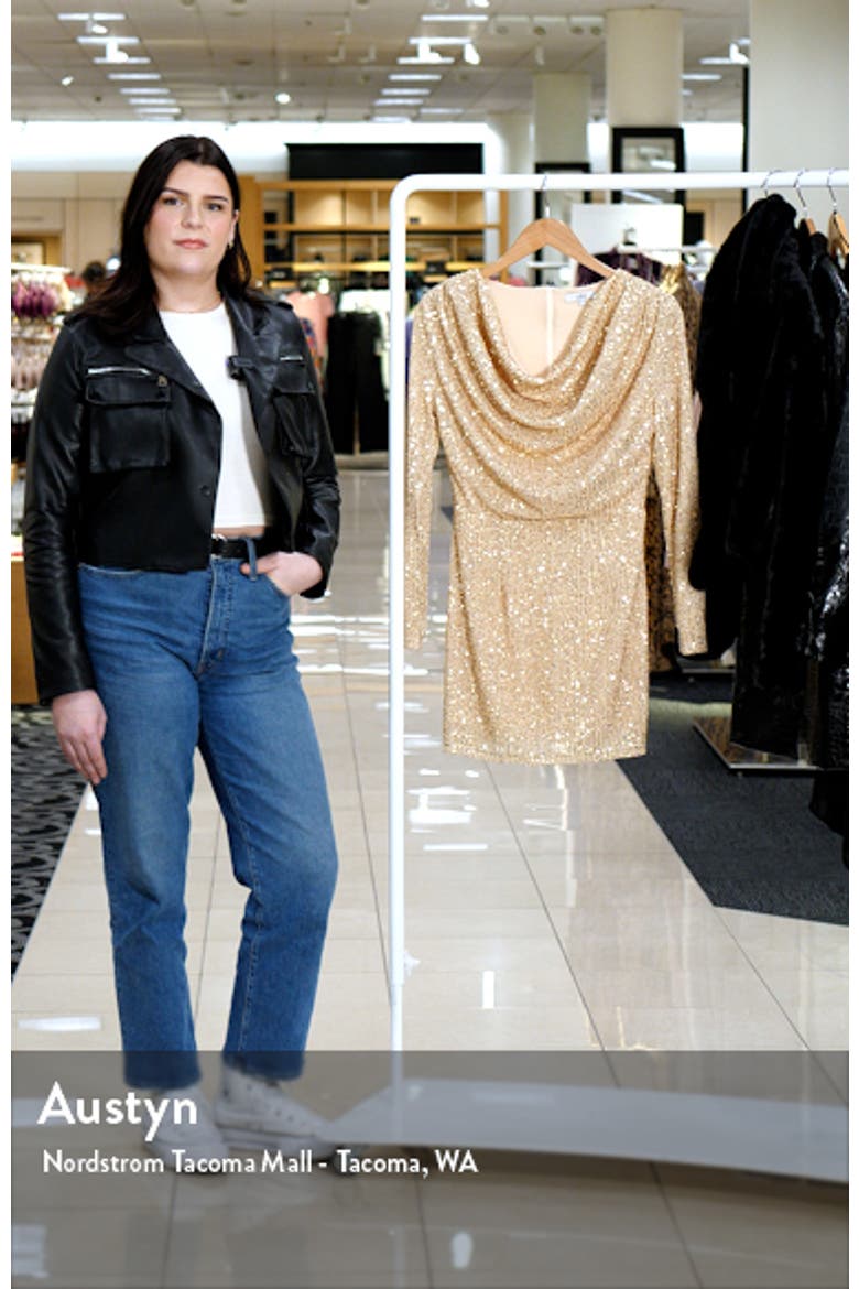 Sequin Long Sleeve Cocktail Dress video