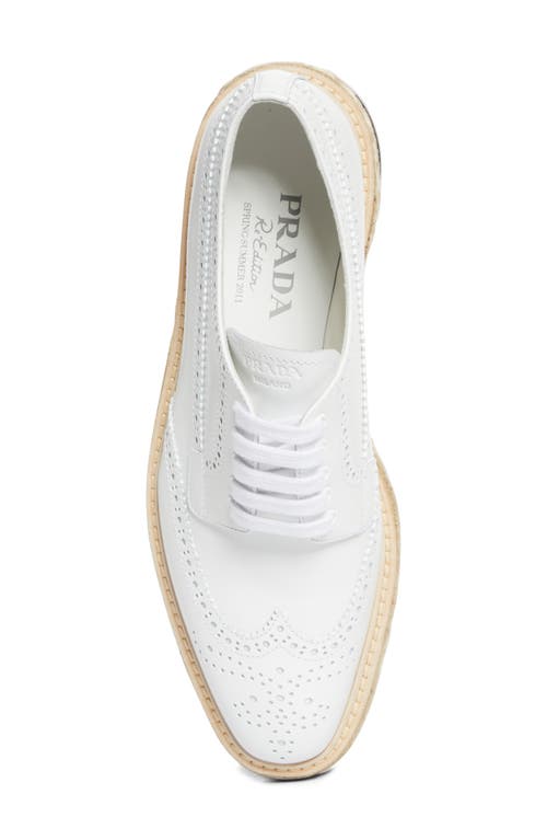 Prada Scarpe Stringate In Pelle Bianca Donna In Bianco