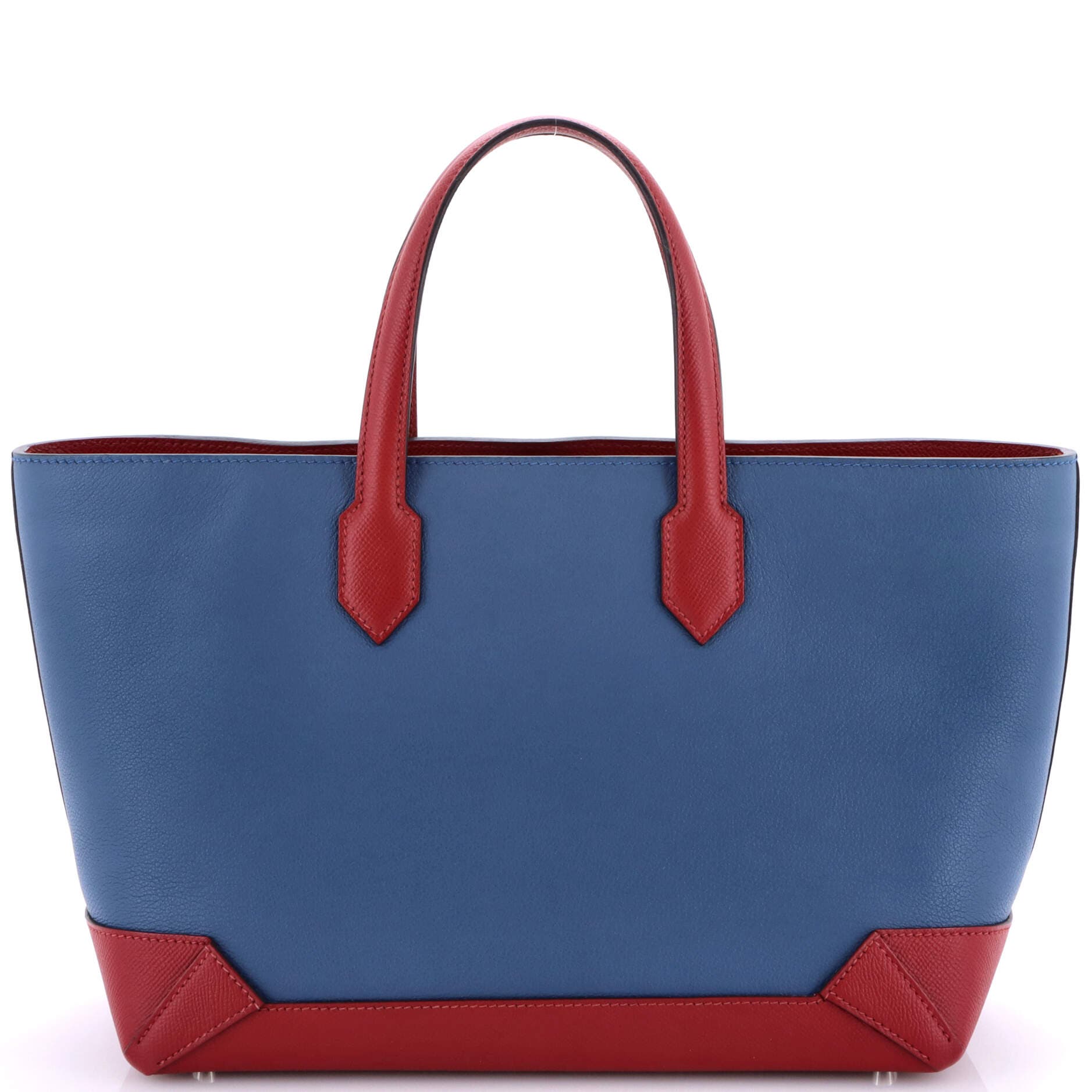 Pre-Owned Hermes Maxibox Cabas Evercolor with Epsom 30, Main, color, Bleu Agate