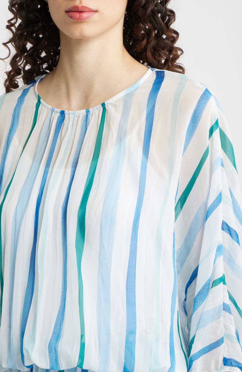 Cloth & Stone Stripe Pleated Dolman Sleeve Top, Alternate, color, Sea Glass Brush Stroke