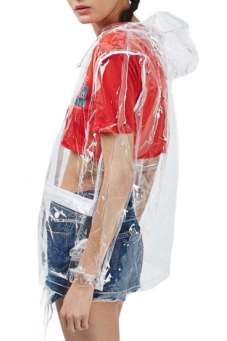 Clear Plastic Rain Jacket, Alternate, color, CLEAR