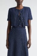 ST. JOHN Metallic Shimmer Tweed Bolero Jacket