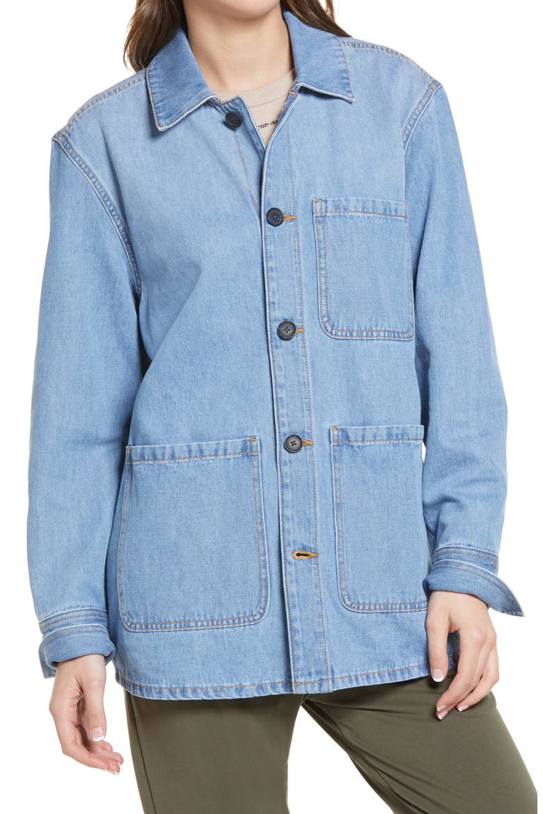 Denim Chore Jacket, Alternate, color, BLUE MID BRIGHT WASH