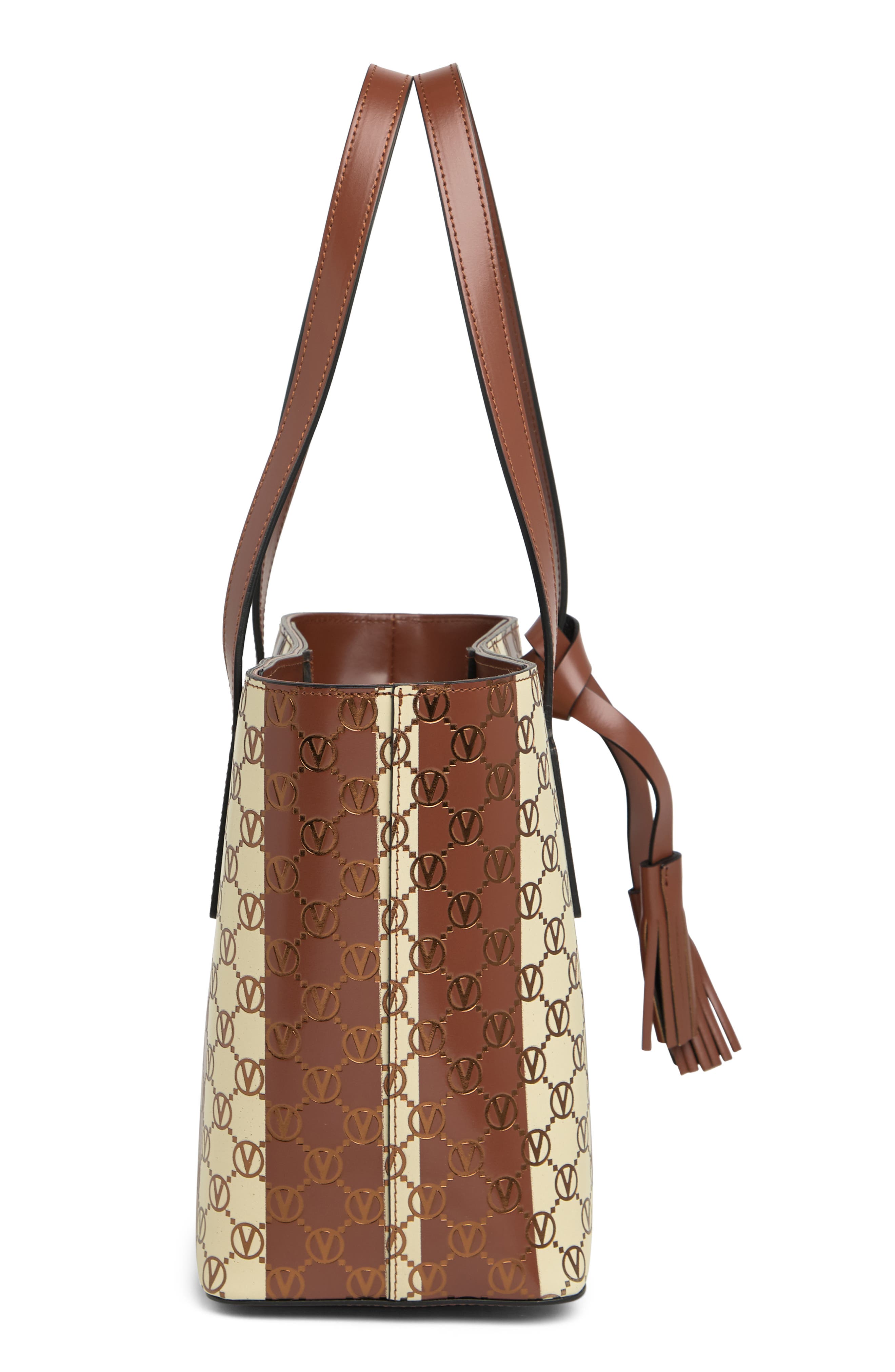 VALENTINO BY MARIO VALENTINO Prince Monogram Stripe Tote Bag, Alternate, color, 