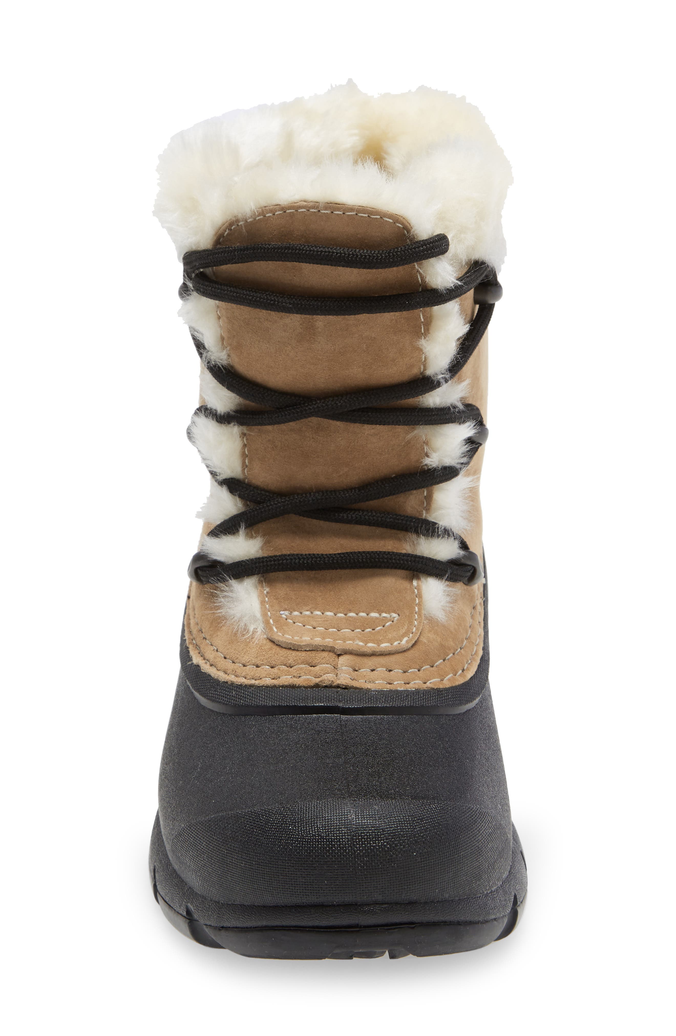 SOREL Snow Angel Faux Fur Detail Waterproof Boot, Alternate, color, Rootbeer