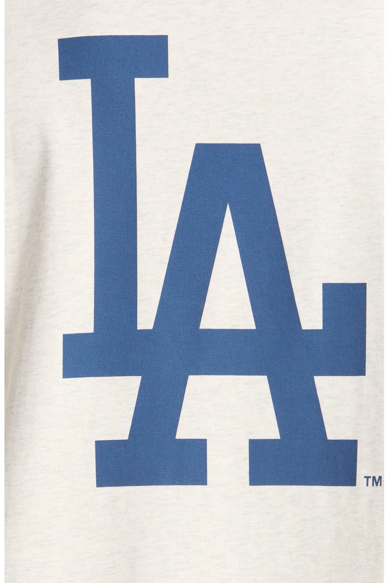 Dodgers '90s Jersey Cotton Cutoff T-Shirt, Alternate, color, OATMEAL HEATHER