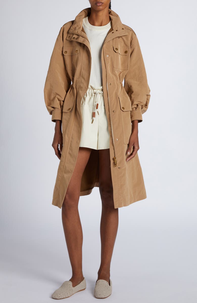 Moncler Nantes Gabardine Parka, Main, color, Beige