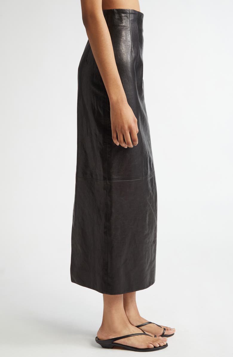 Khaite Loxley Lambskin Leather Pencil Skirt, Alternate, color,