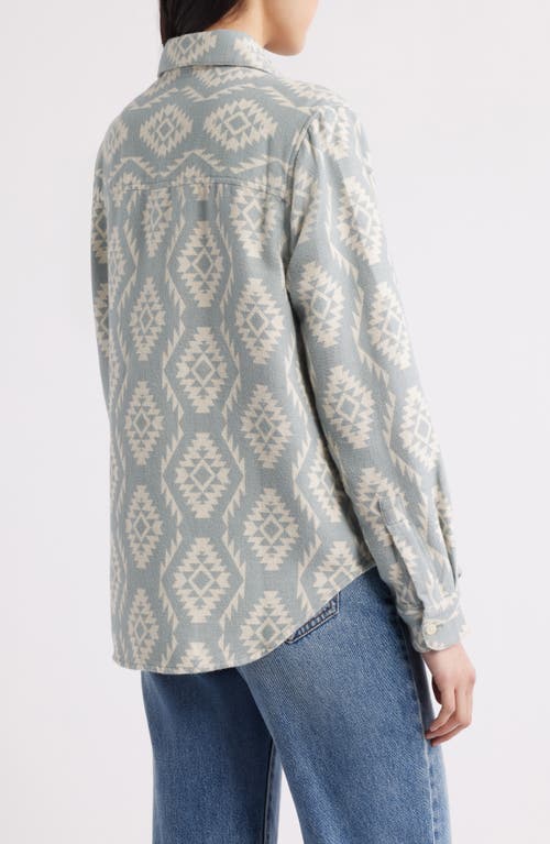 Pendleton Long Beach Cotton Chamois Button-up Shirt In Misty Blue