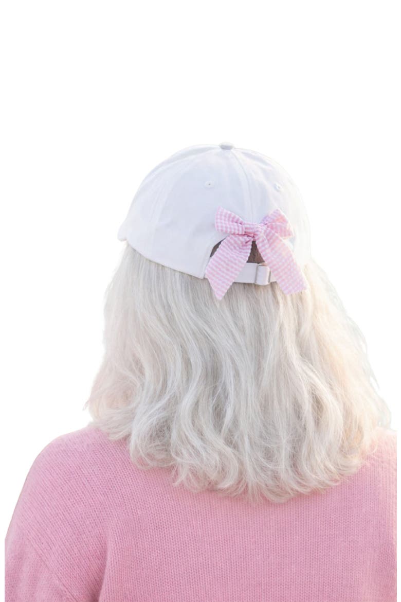 Women's Gigi Bow Baseball Hat, Alternate, color, White/Pink