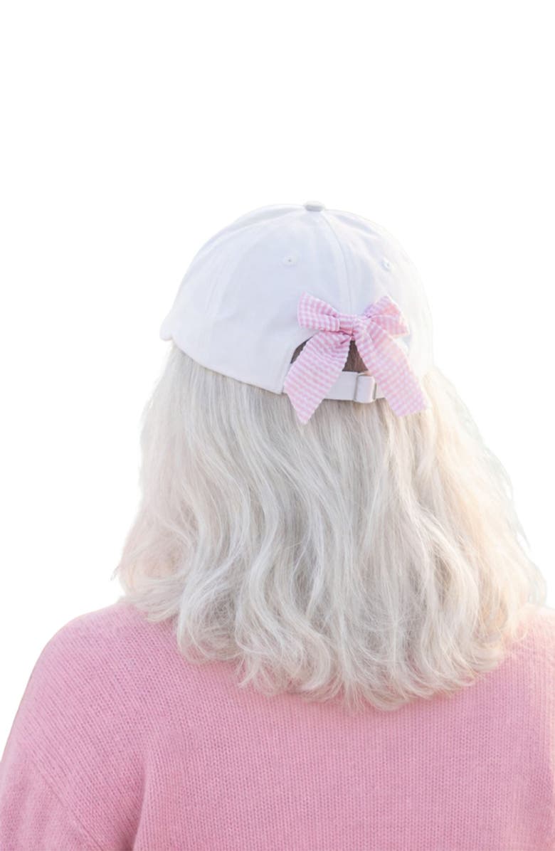 Bits & Bows Women's Mimi Bow Baseball Hat, Alternate, color, White/Pink