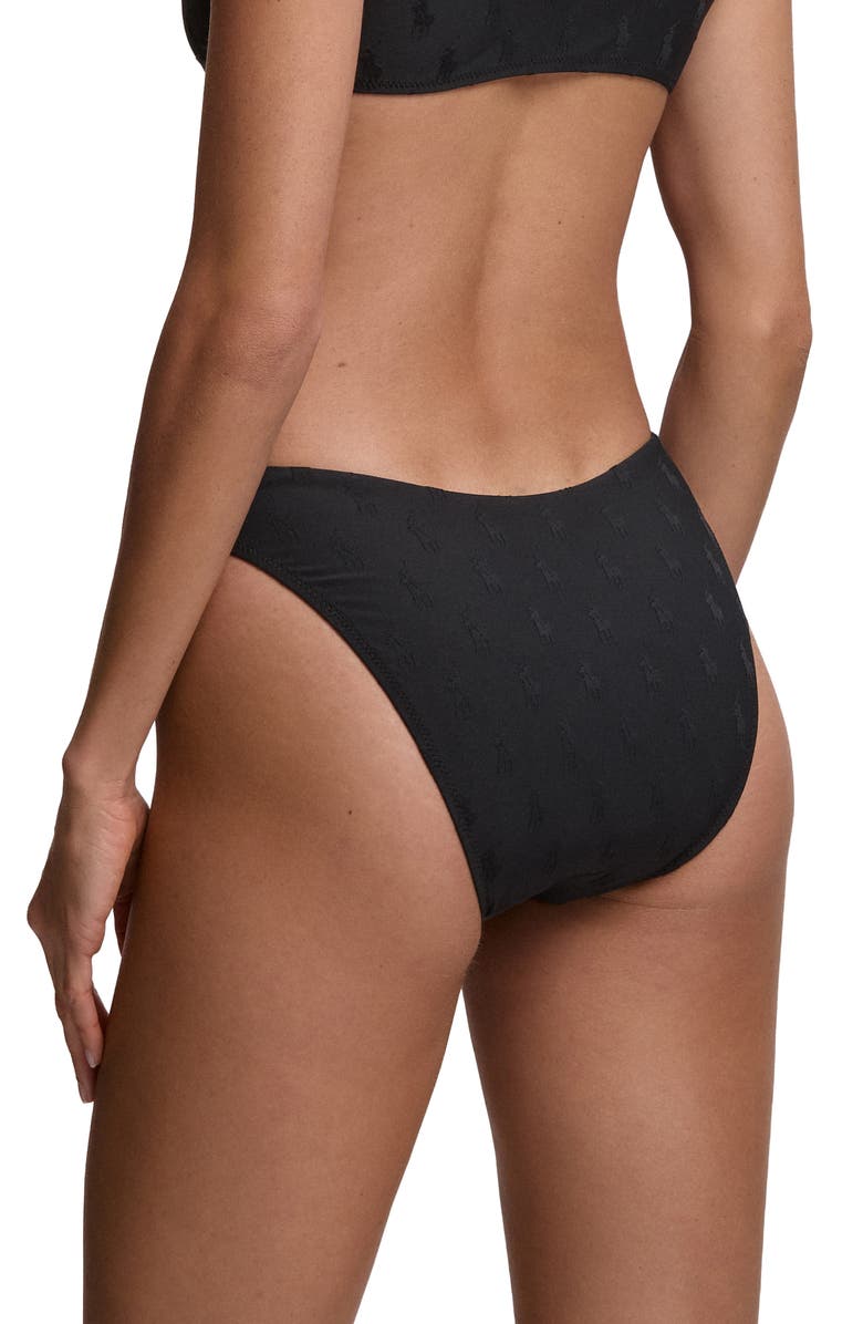 Polo Ralph Lauren High Leg Scoop Bikin Bottoms, Alternate, color, Black