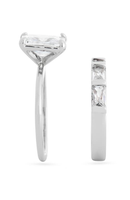 Covet Set Of 2 Baugette Band Rings In Metallic