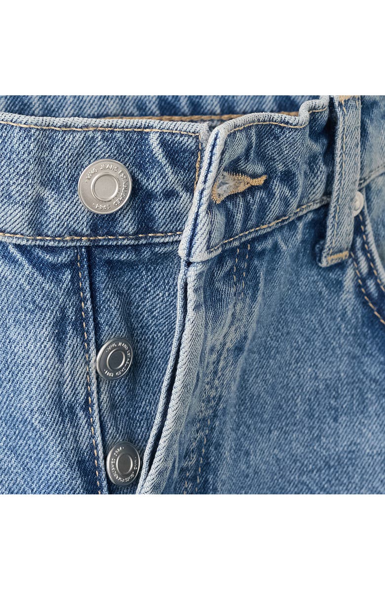 MANGO Featuring Hailey Bieber Jennifer Barrel Leg Jeans, Alternate, color, 