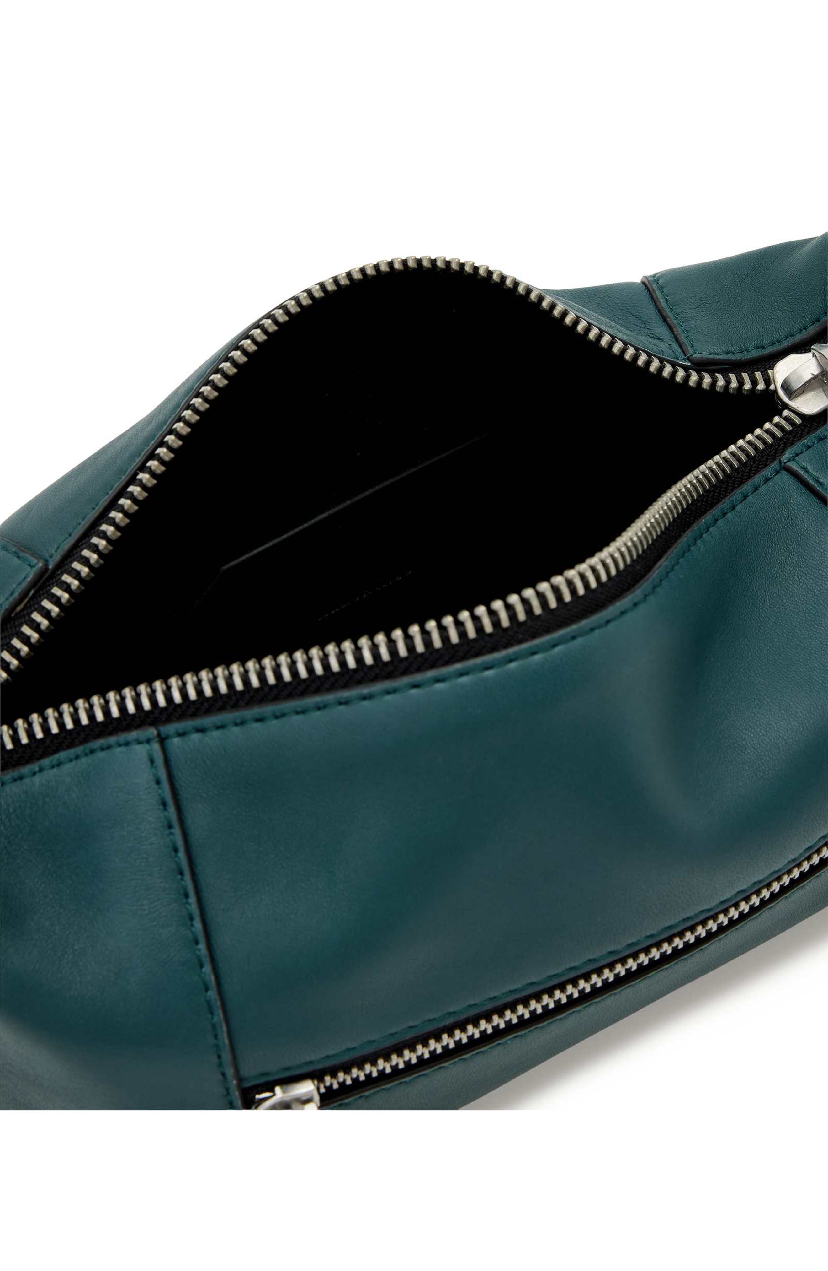 AllSaints Mini Vega Leather Shoulder Bag, Alternate, color, Emerald Green
