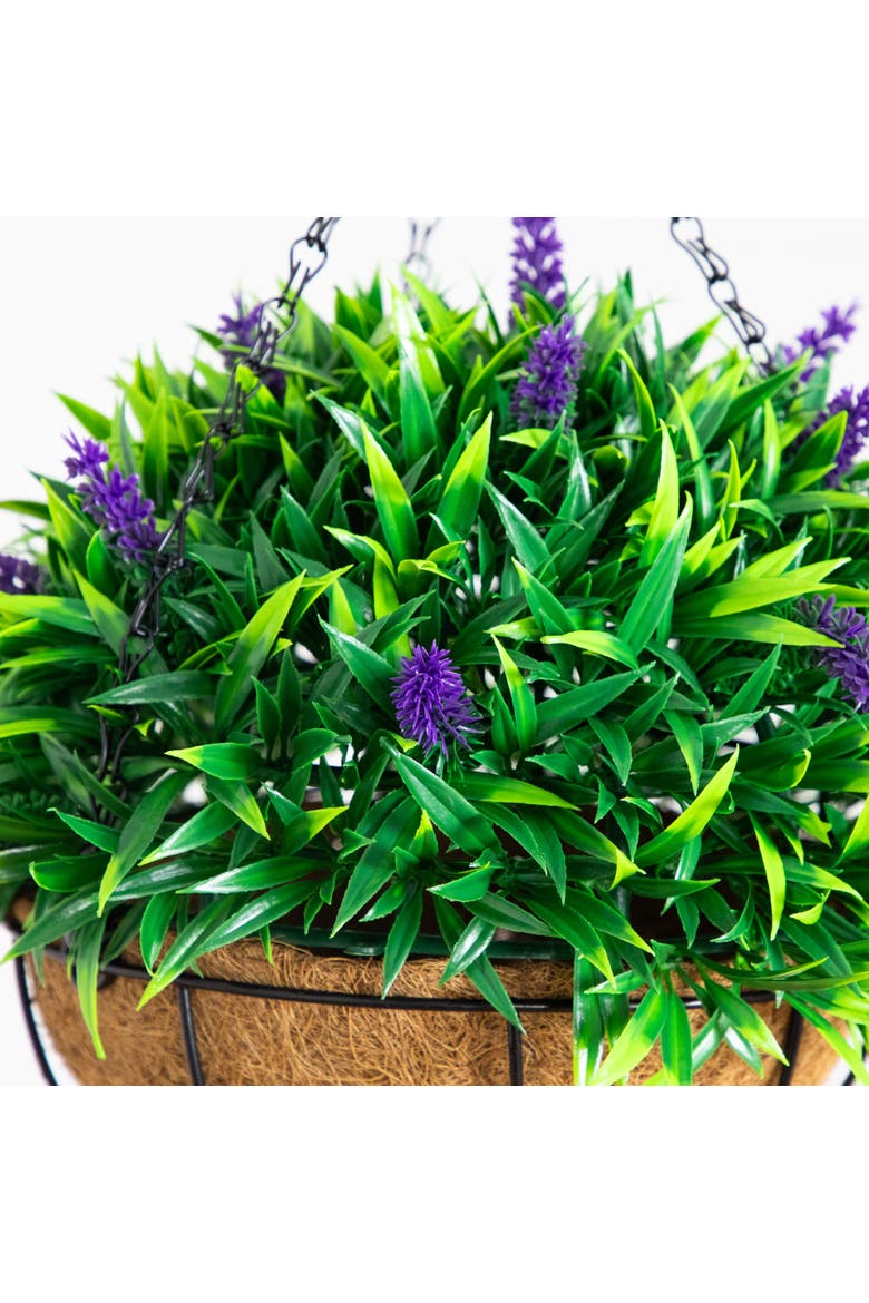 18-in UV Resistant Artificial Lavender Hanging Basket, Alternate, color, Green/Purple