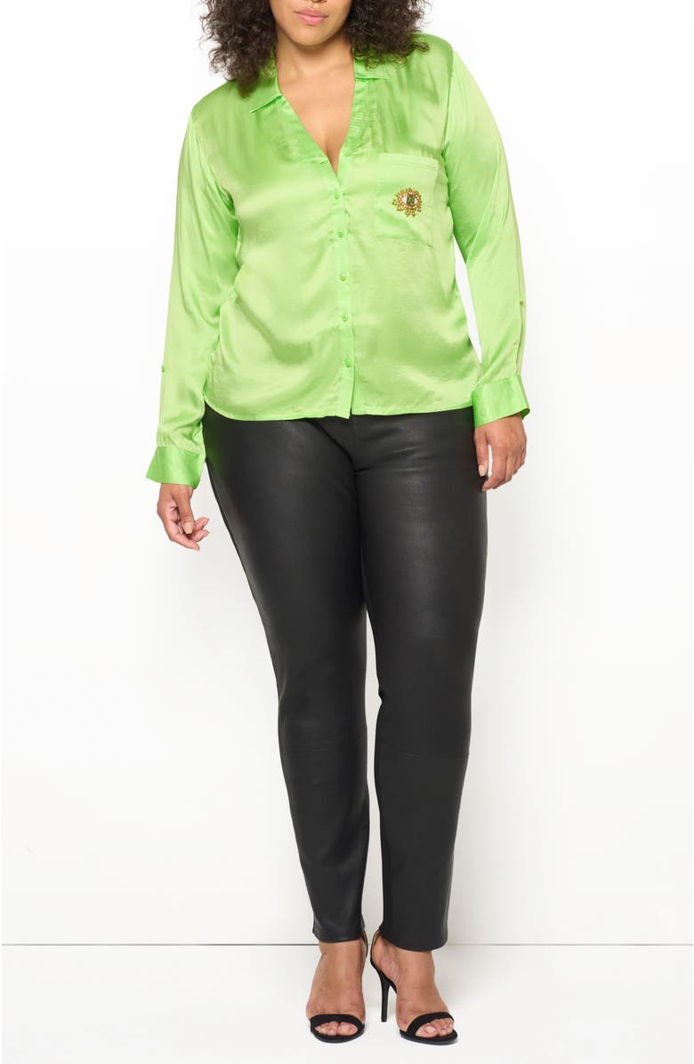 AS by DF Evil Eye Blouse, Alternate, color, Paradise Green
