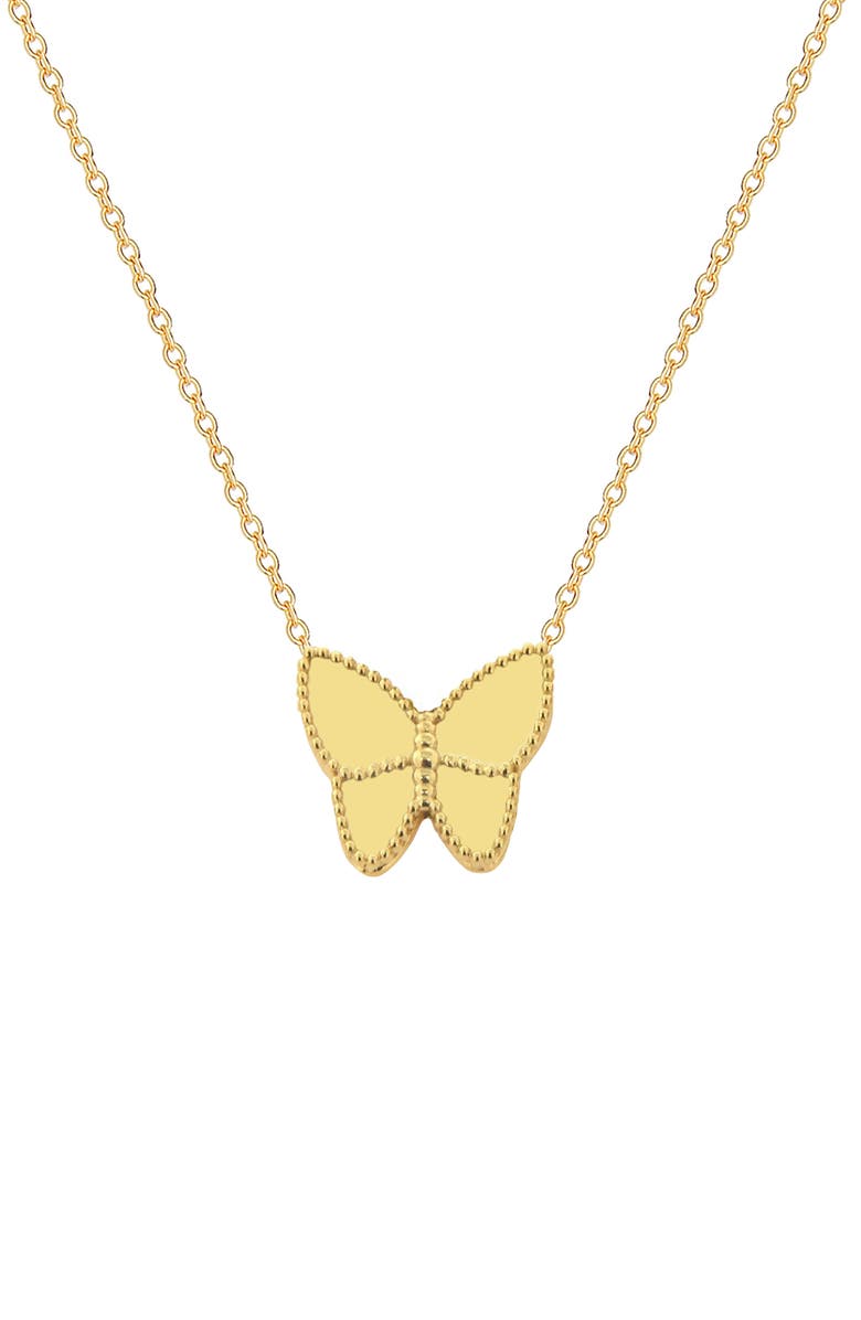 GABI RIELLE Butterfly Popcorn Pendant Necklace, Main, color, Gold