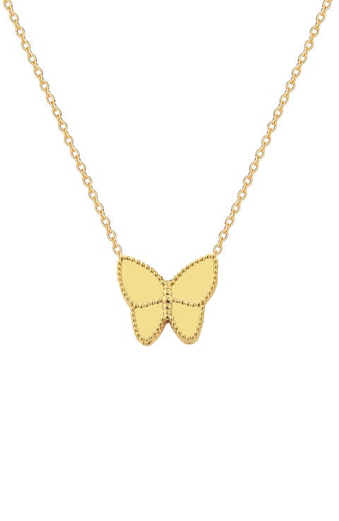 Butterfly Popcorn Pendant Necklace