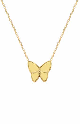 Butterfly Popcorn Pendant Necklace