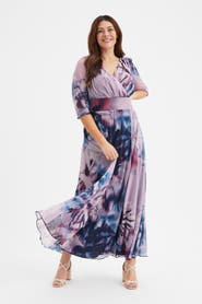 Scarlett & Jo Verity V-Neck 3/4 Sleeve Maxi Dress