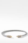 David Yurman Petite Helena 18K Gold Domes & Diamond Open Bracelet
