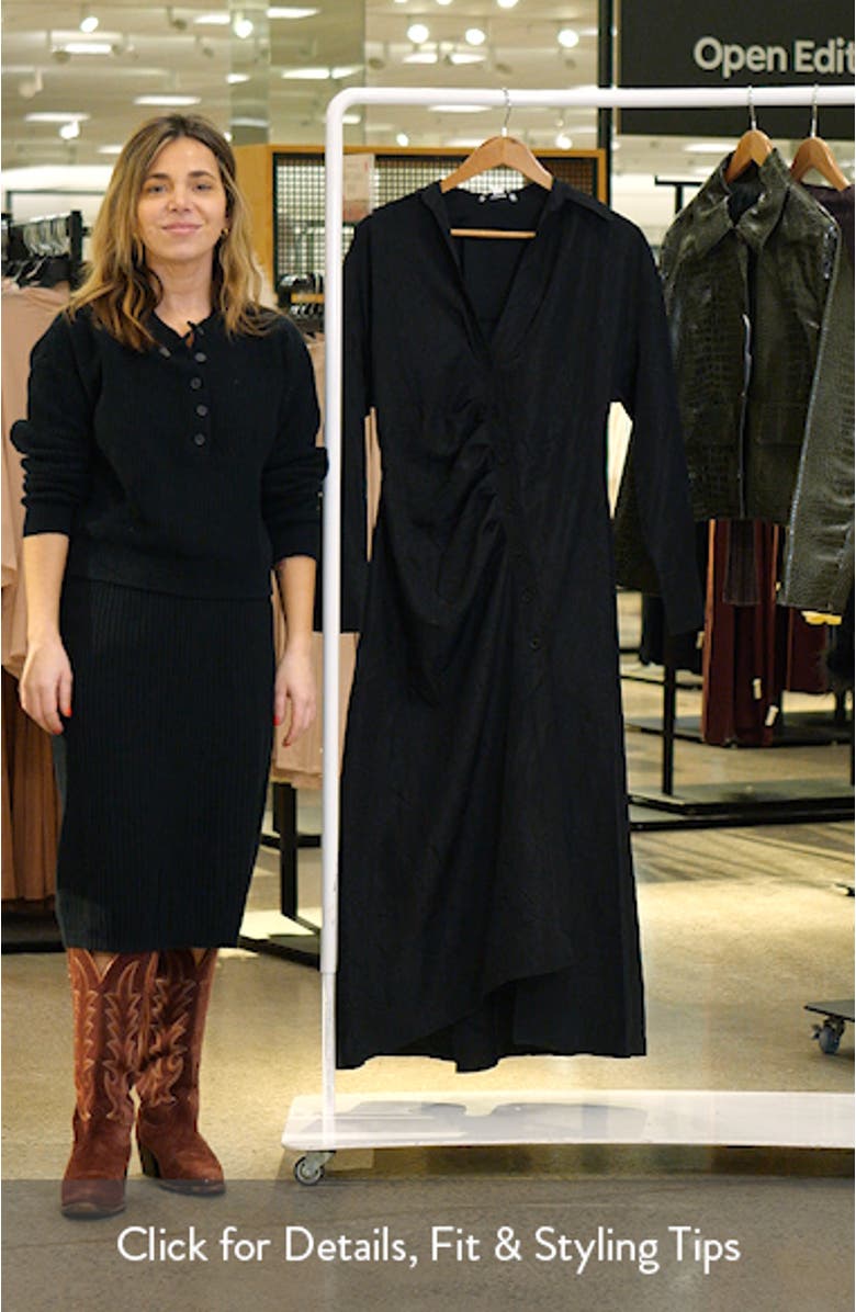 Long Sleeve Textured Shirtdress, sales video thumbnail