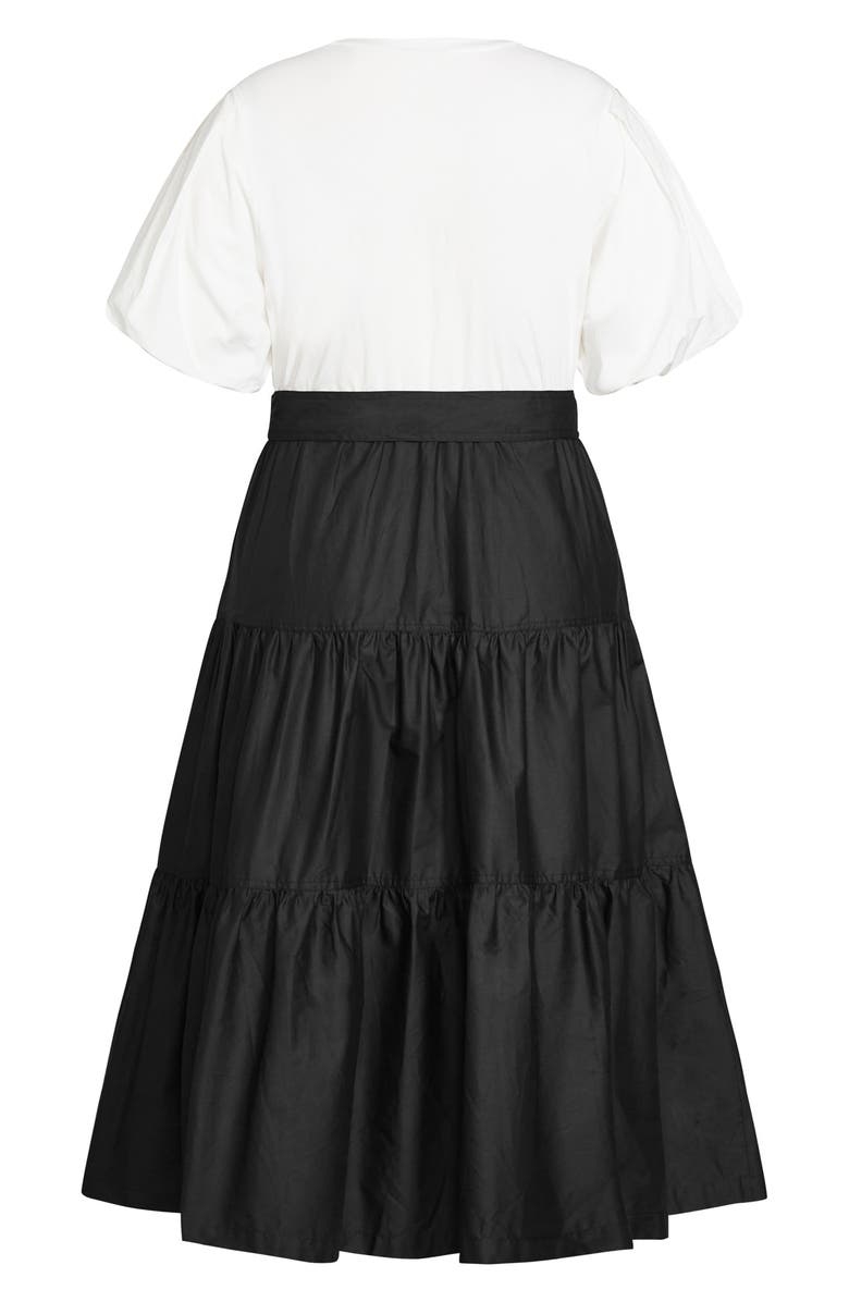 City Chic Maya Puff Sleeve Cotton Maxi Dress, Alternate, color, 