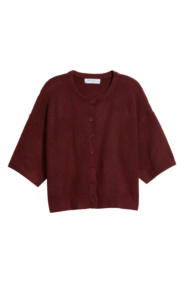 Petal & Pup Lilith Elbow Sleeve Cardigan, Alternate, color, Wine