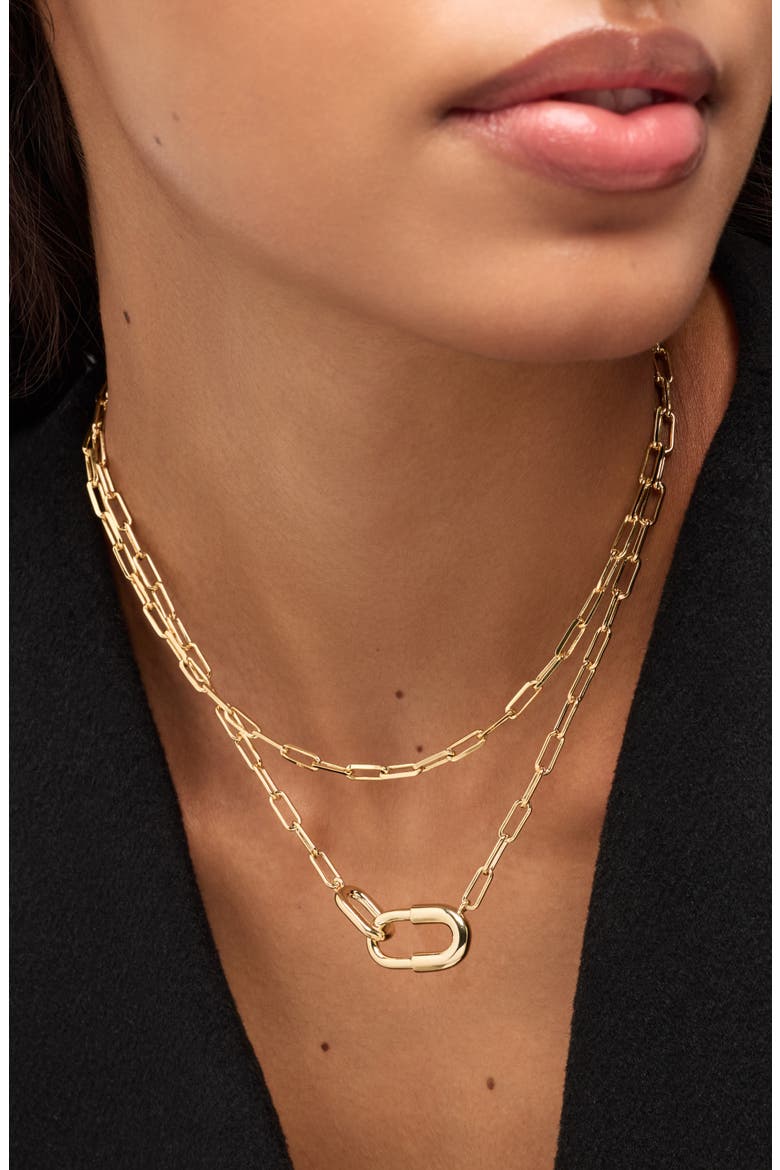 Blake U-Link Pendant Necklace, Alternate, color, GOLD
