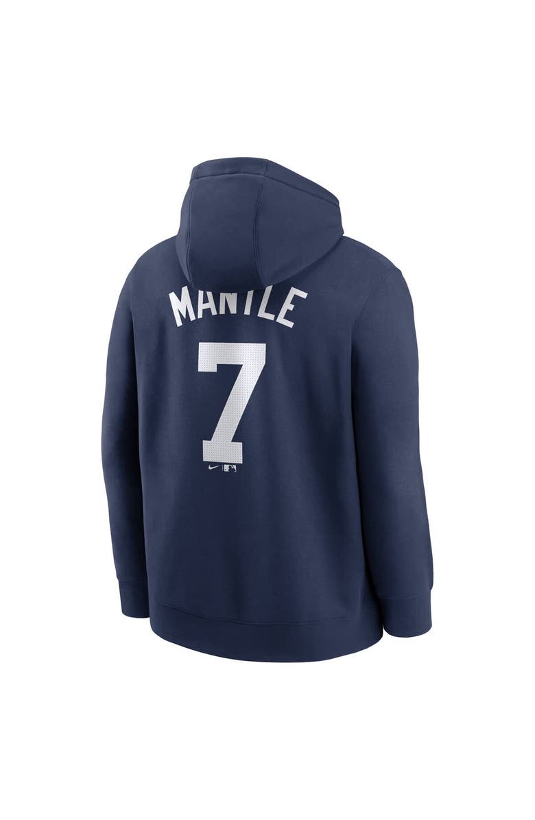 Nike Men's Nike Mickey Mantle Navy New York Yankees Retired Player Name & Number Club Pullover Hoodie, Alternate, color, Navy