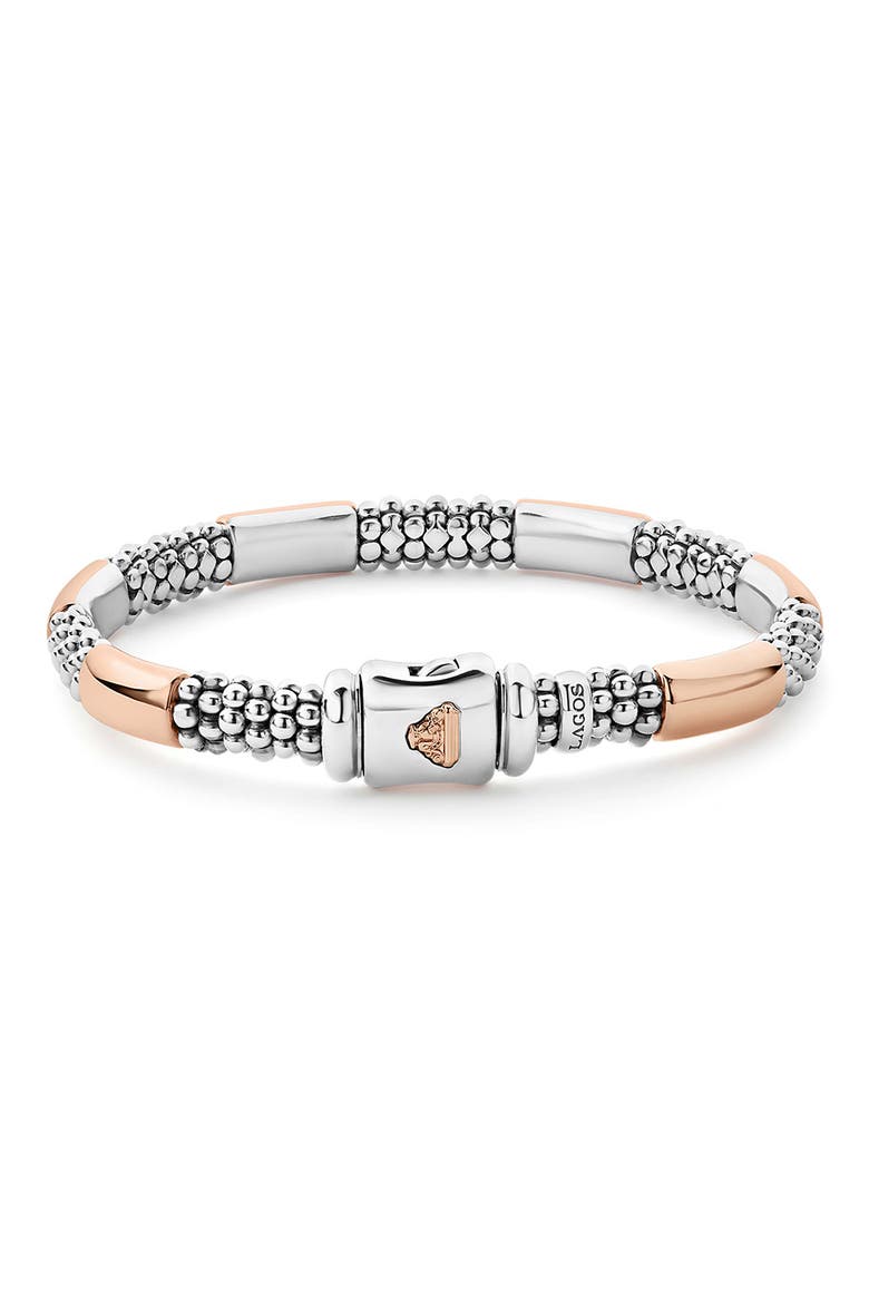 High Bar Caviar Rope Bracelet, Alternate, color, ROSE GOLD