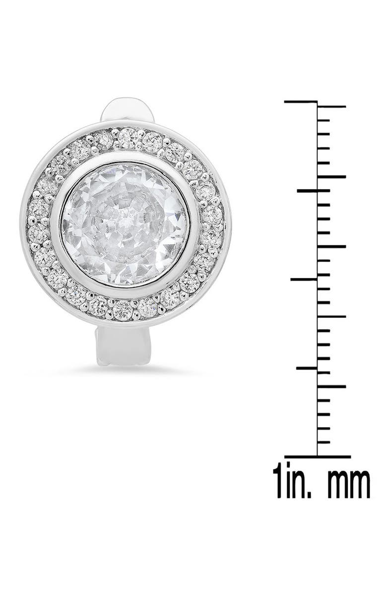 HMY JEWELRY Simulated Diamond Pavé Earrings, Alternate, color, Silver